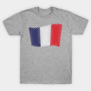 Flag Of France / Tricolour (Scribble) T-Shirt